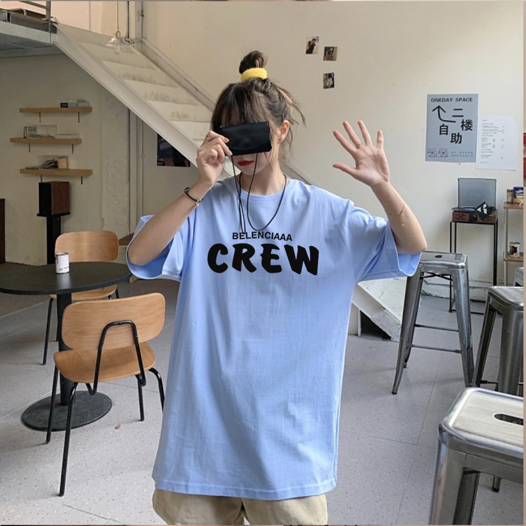Áo thun tay lỡ Unisex Balenciaaa Crew form rộng (V66)