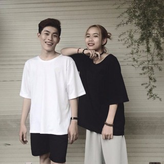 Áo thun unisex tay lỡ trơn form rộng (hàng đẹp)
