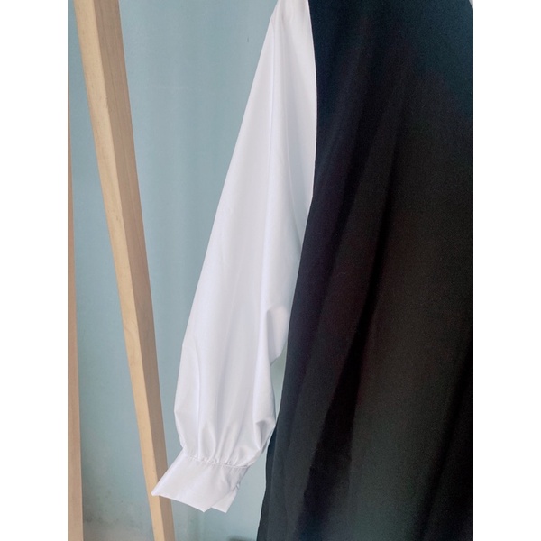 Pass Set Váy sơ mi trắng + Áo gile