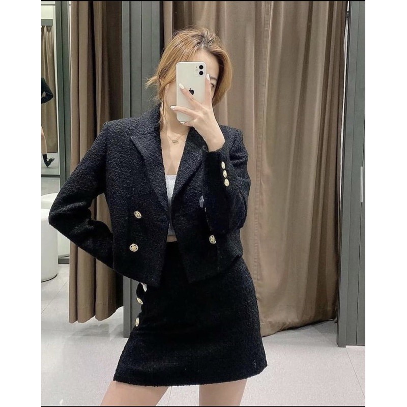 ÁO BLAZER DẠ TWEED LỬNG ZARA