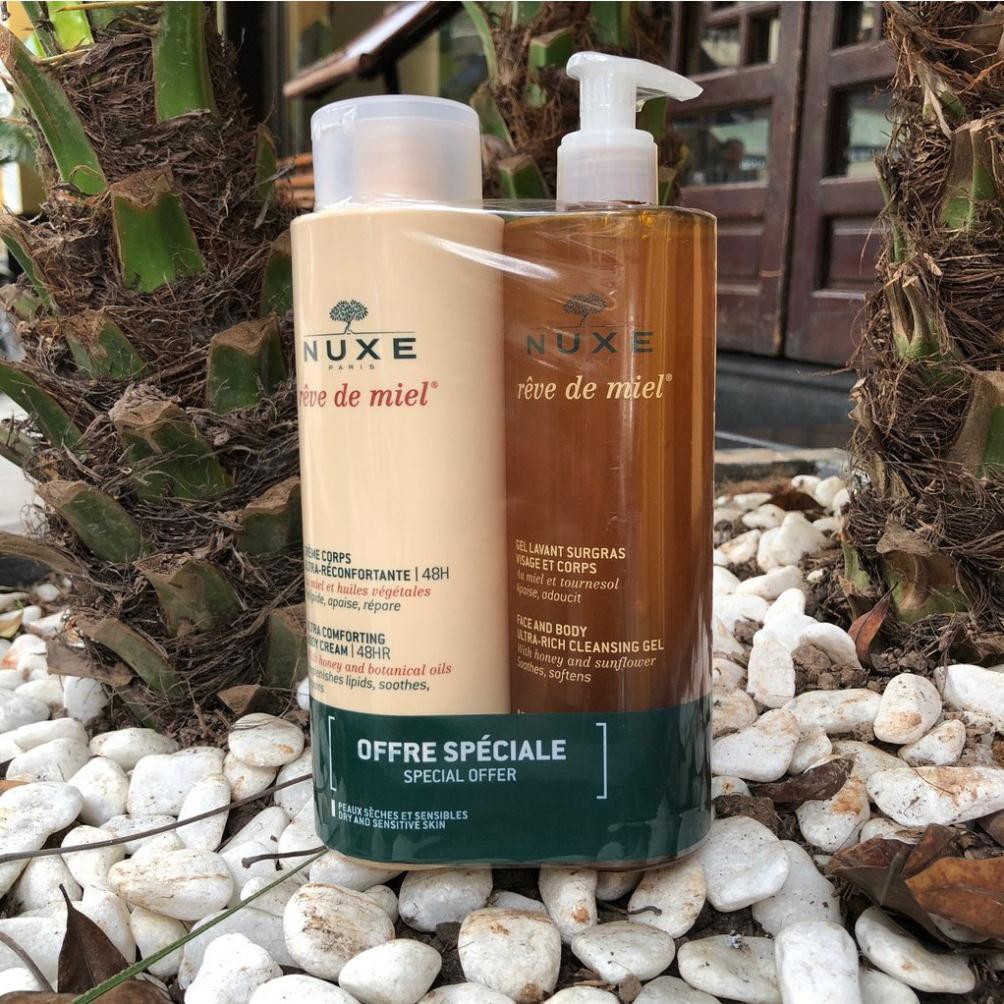 Nuxe Reve De Miel Rich Cleansing Gel - Gel Rửa Mặt &amp; Body Tinh Chất Mật Ong 400ml