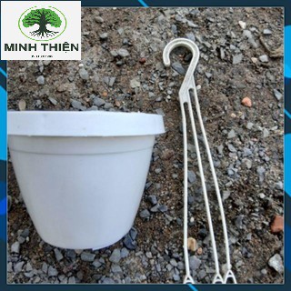 Chậu nhựa trồng cây miệng tròn 11cm x H9cm dạng treo mini với màu trắng