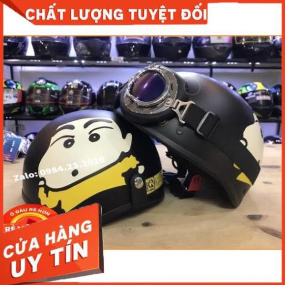 [Uy Tín - Chất Lượng]  Mũ bảo hiểm nửa đầu Hình Shyn đen