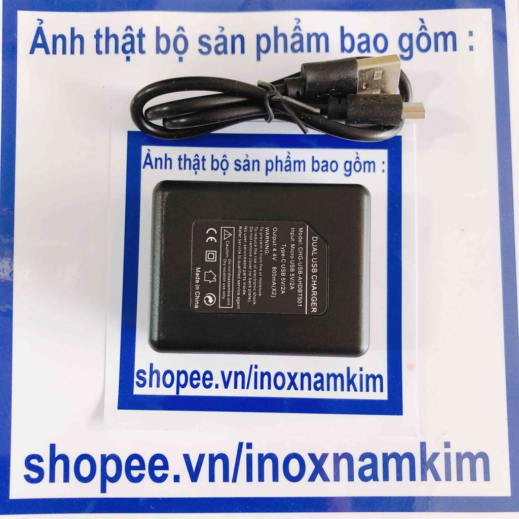 Dock sạc 2 pin gopro 5 OEM gopro 5 6 7 8 - Dual Charger Gopro Hero 5 - Gopro101- inoxnamkim