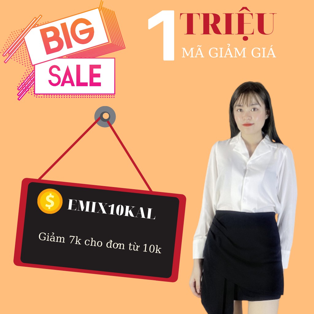 Chân váy chữ A vạt chéo màu đen EMIX | BigBuy360 - bigbuy360.vn
