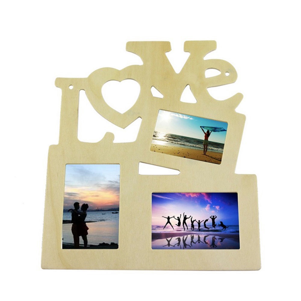 Khung ảnh gỗ dán hình chữ LOVE 3 trong 1