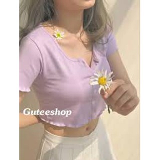 Áo croptop nút 2 màu giới hạn