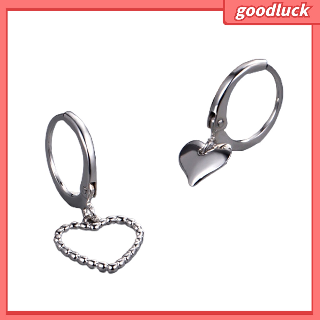 Goodluck| 1 Đôi Bông Tai Thả Hình Trái Tim Phong Cách Hàn Quốc Dành Cho Nữ
