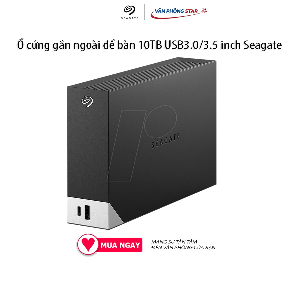Ổ cứng gắn ngoài để bàn 10TB USB3.0/3.5 inch Seagate One Touch HUB Đen 10TB (SATA/ AHCI) 1x USB 3.0 1x SATA 6Gb/s