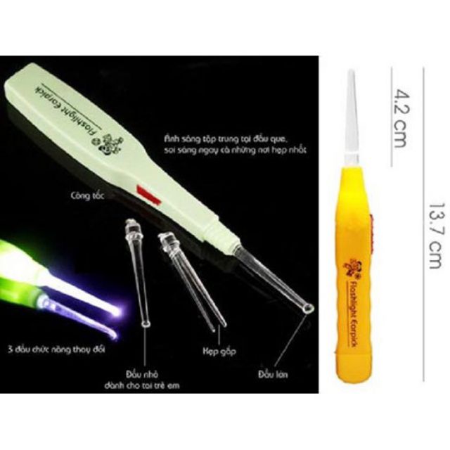 Flash light earpick / Lấy ráy tai có đèn