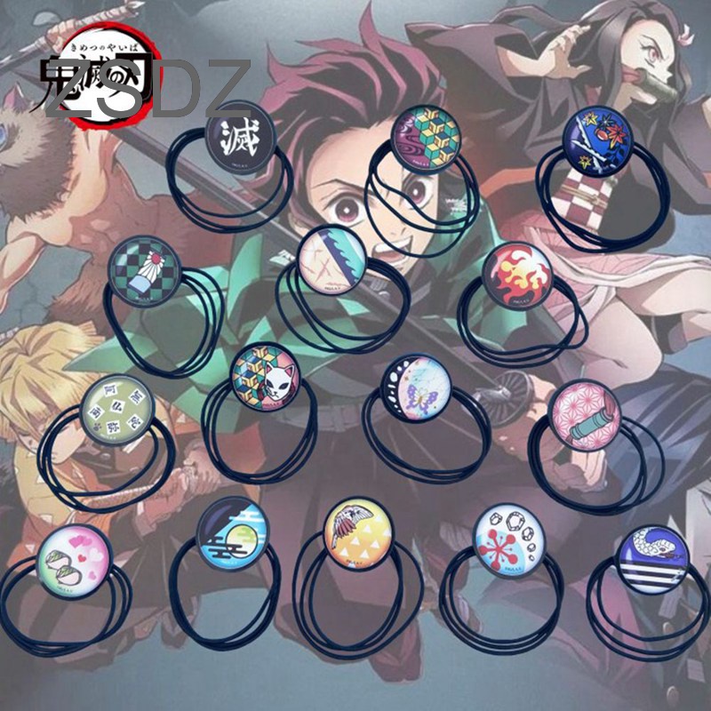 Dây buộc tóc co giãn họa tiết hoạt hình Demon Slayer Kimetsu No Yaiba Kamado Tanjirou