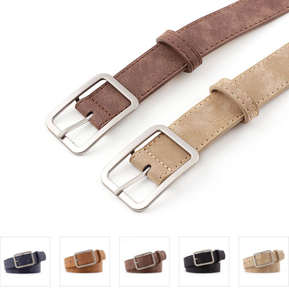 Thắt lưng da khóa kim loại hình vuông nhiều màu tùy chọn phong cách Hàn Quốc cổ điển thời trang cho nữ