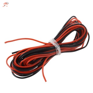 2x 3 meters 24 gauge awg silicone rubber wire cable red black flexible