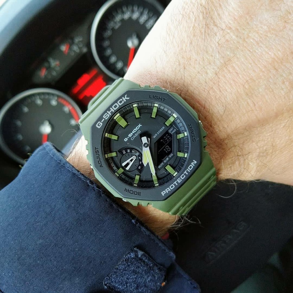 Đồng Hồ Nam Dây Nhựa Casio G-Shock GA-2110-3ADR Chính Hãng - GA-2110SU-3A Carbon Core