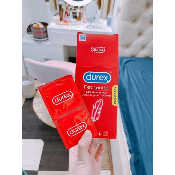 Bao cao su siêu mỏng XuDaStore bao cao su kéo dài thời gian Durex Fetherlite nội địa Úc hộp  30 chiếc