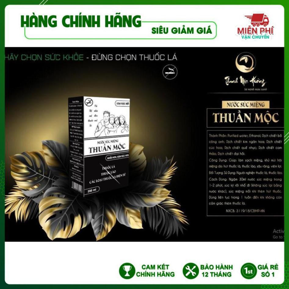 [KHÔNG CÒN NGHIỆN THUỐC, CHÍNH HÃNG] Nước xúc miệng Thuần Mộc - Cai thuốc lá, thuốc lào