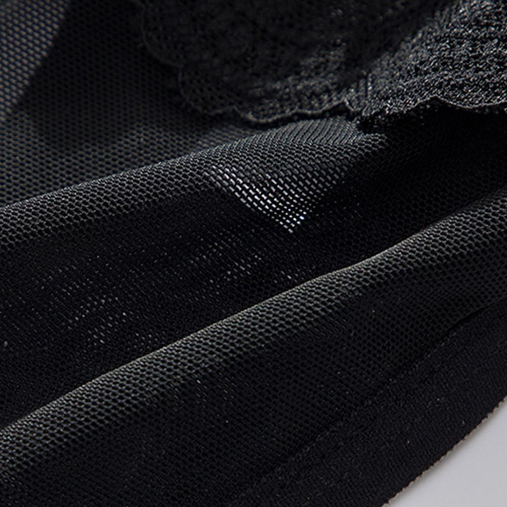 Quần lót lọt khe vải lưới thoáng khí viền ren xếp nếp hoa khoét rỗng phối nơ phong cách Hàn Quốc nhiều màu cho nữ