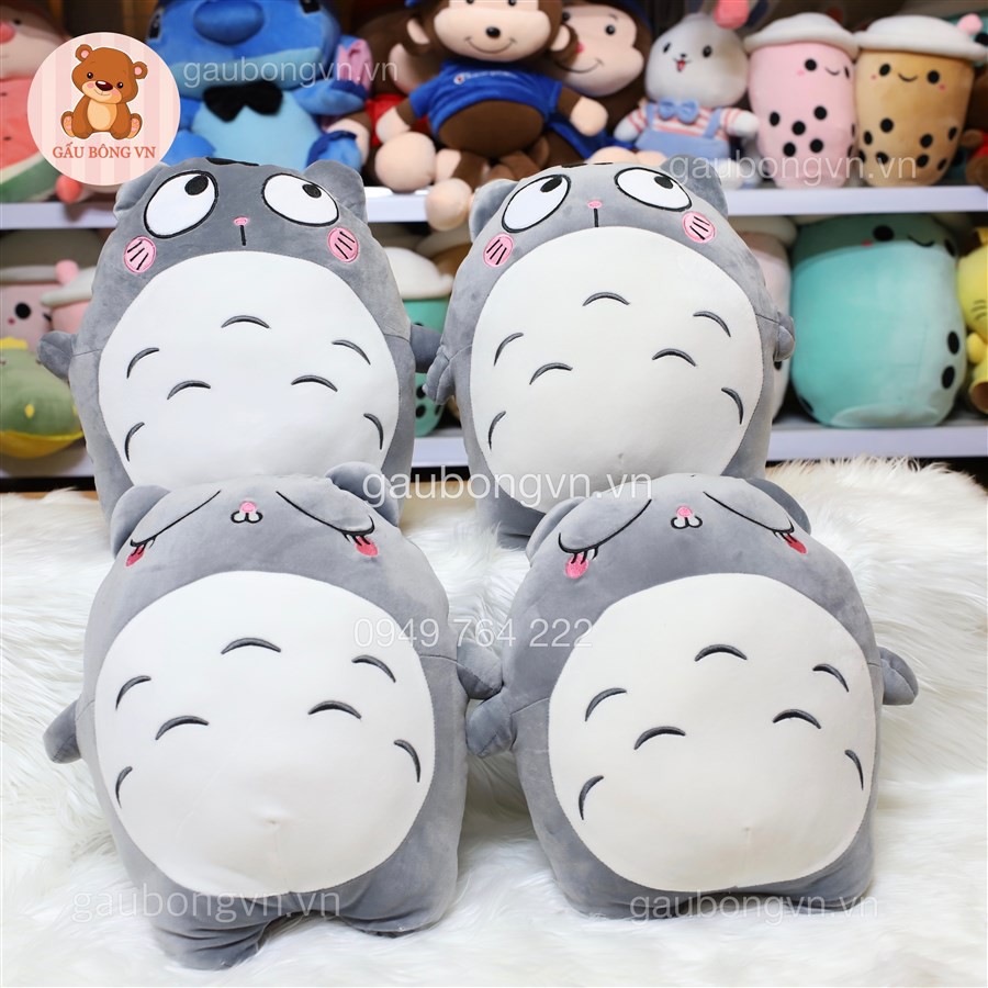 Gối Ôm Gấu Bông Totoro Biểu Cảm Cao Cấp