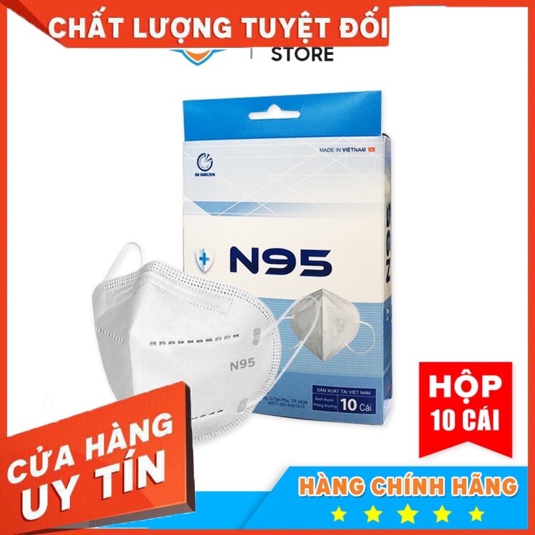 HÀNG TỐT - Khẩu Trang N95 1 Hộp Người Lớn Kháng Khuẩn Chống Bụi Mịn | 1 Hộp 10 Cái Chính Hãng Cửu Long | Đạt Tiêu Chuẩn