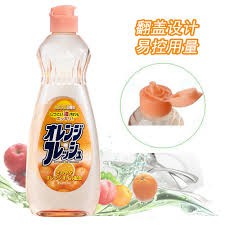 Nước rửa bát Rocket 600ml, bát sạch sáng bóng, rửa được rau củ quả, không hại da tay, hương cam dịu nhẹ Nhật Bản