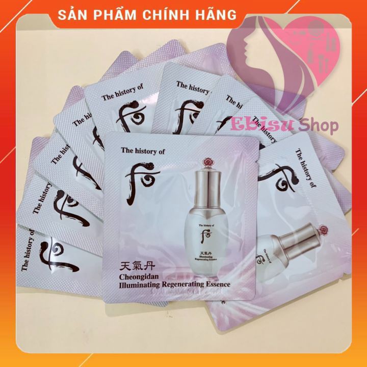 Combo 10 gói tinh chất tái sinh dưỡng trắng Whoo Cheongidan Illuminating Regenerating 1ml