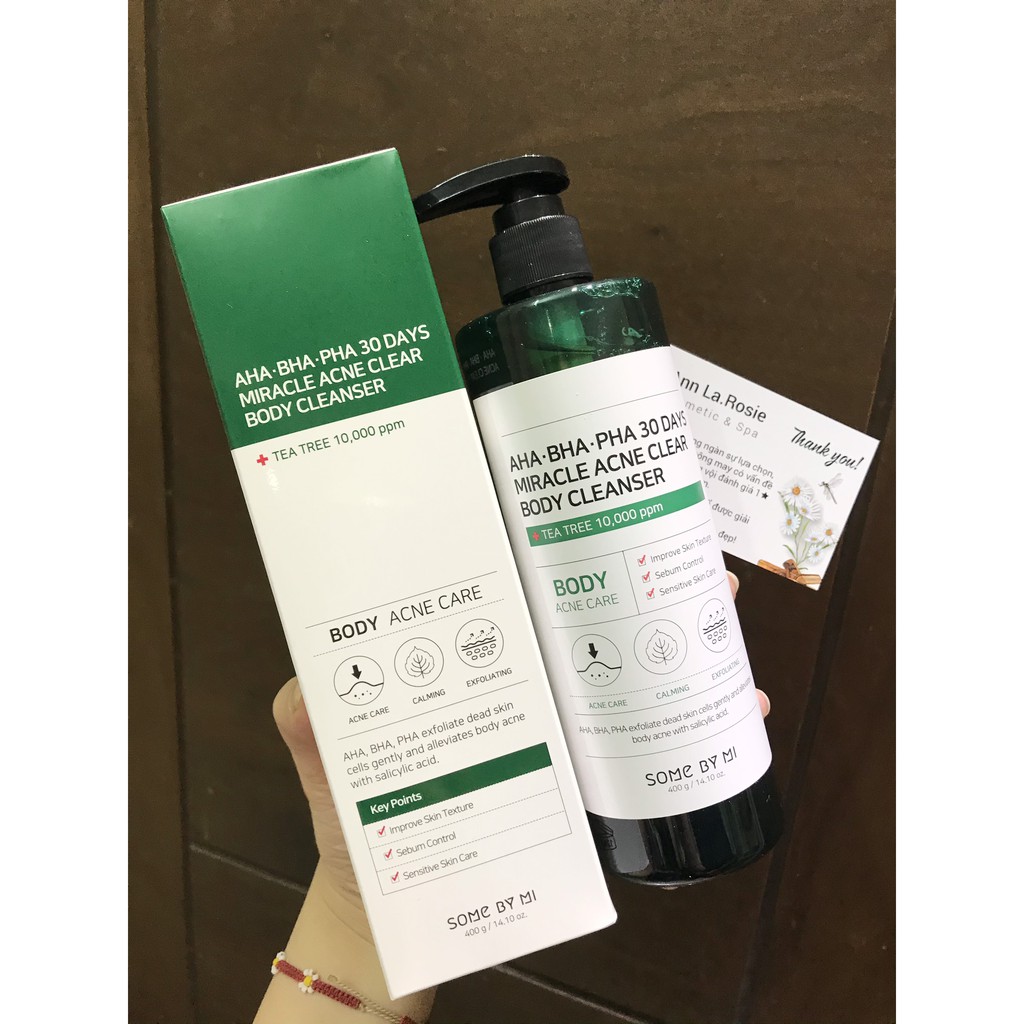 [Mã SKAMSALE8 giảm 10% đơn 200K] Sữa Tắm Hết Mụn Lưng Somebymi AHA.BHA.PHA 30 Days Miracle clear body cleanser 400g