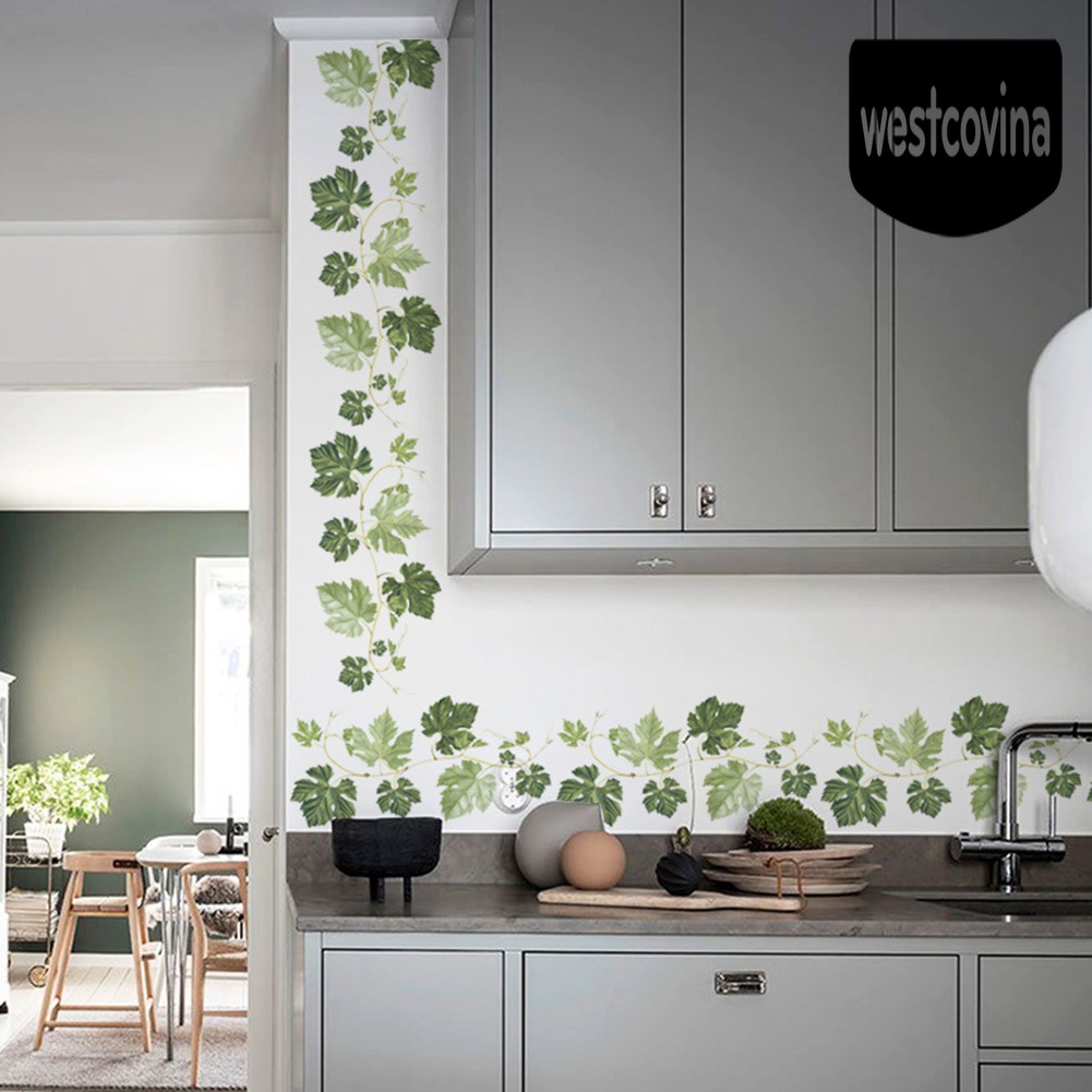 [Hot]☀ Sticker Dán Tường Họa Tiết Hình Dây Lá Cây Dùng Trong Trang Trí Phòng Khách, Nhà Bếp