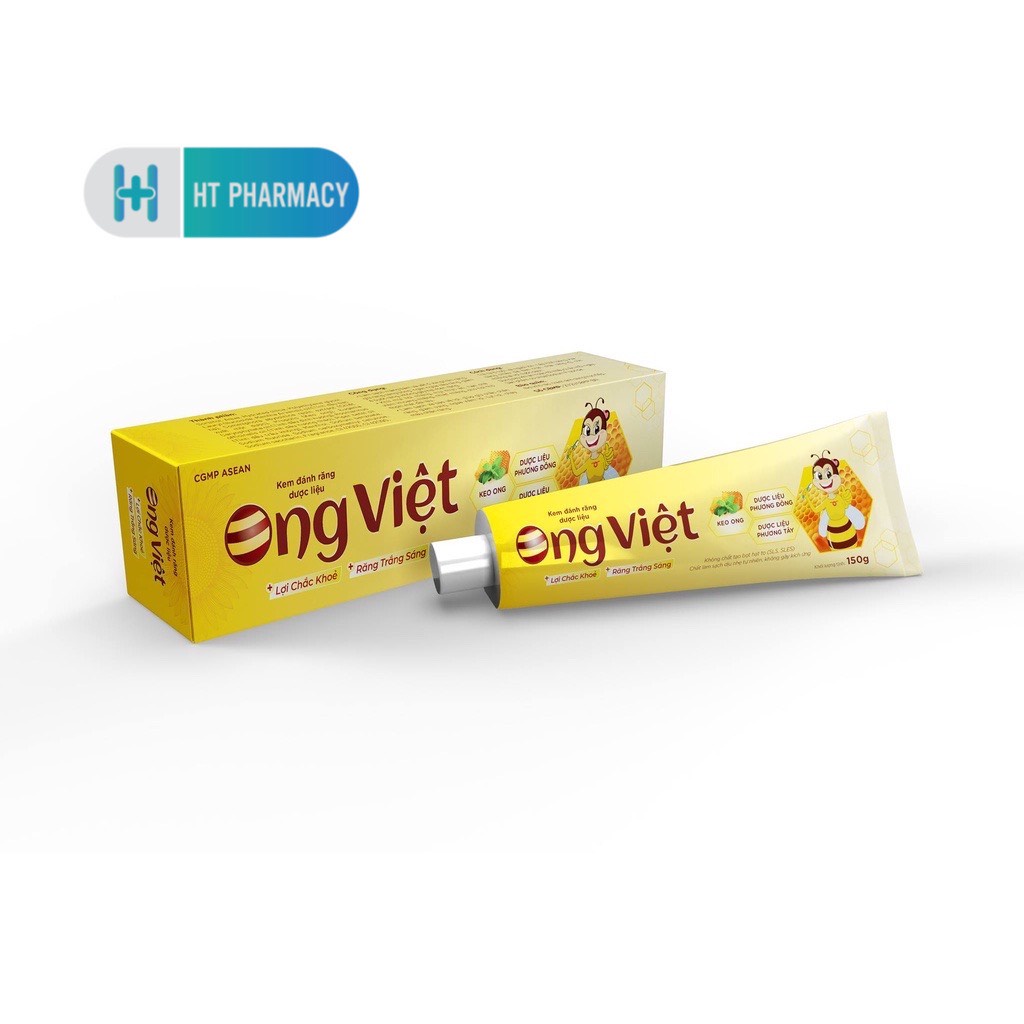 Kem Đánh Răng Dược Liệu Ong Việt Chăm Sóc Lợi Chắc Khỏe, Hạn Chế Mảng Bám, Giúp Răng Trắng Sáng Tuýp 80 - 150gr