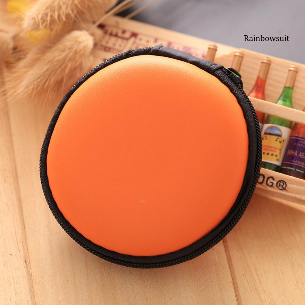 Túi Đựng Tai Nghe Dây Cáp Mini Hình Tròn Tiện Dụng Ốp