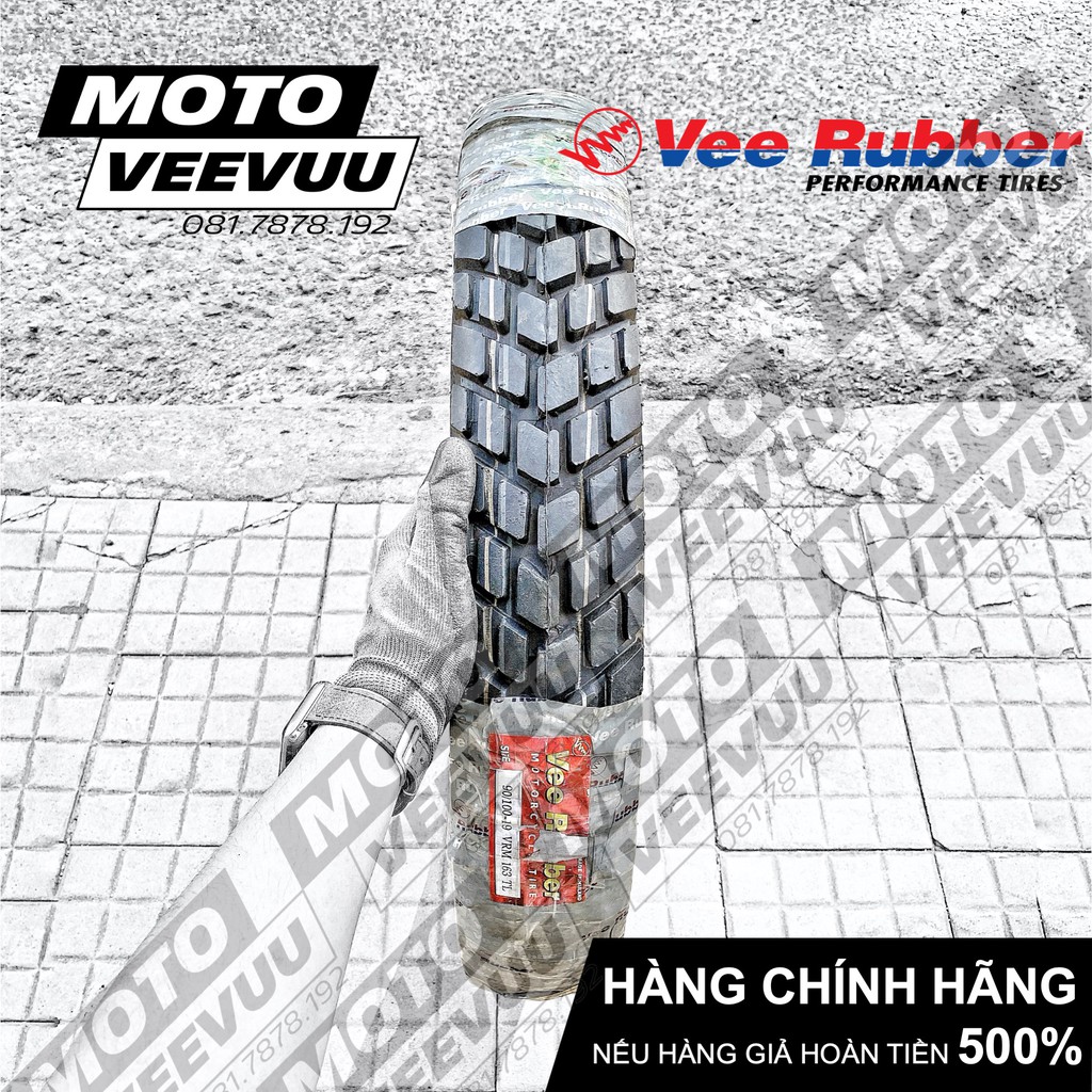 Lốp vỏ xe máy Vee Rubber 100/90-19 TL VRM163 (Lốp không ruột VeeRubber)