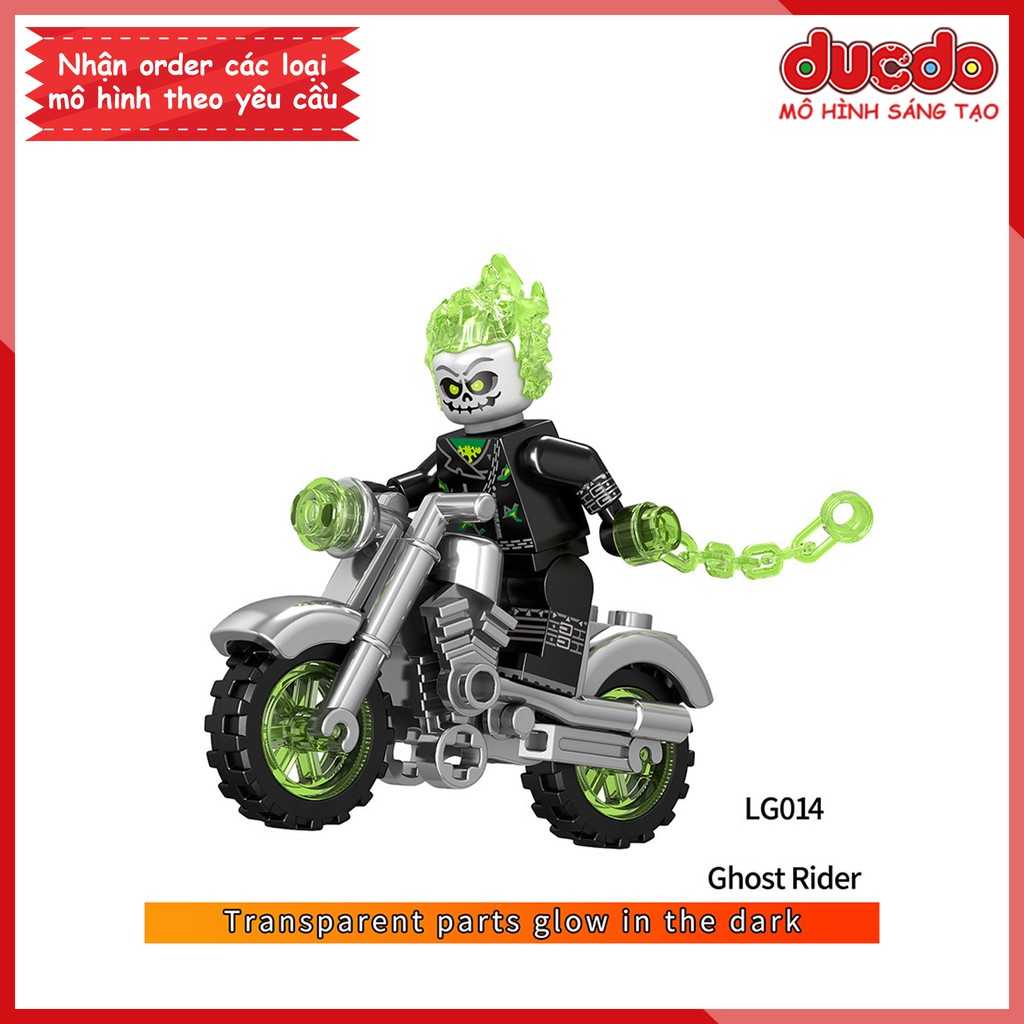 Minifigures nhân vật Ghost Rider kèm siêu xe - Đồ chơi Lắp ghép Xếp hình Mô hình Mini LG1002