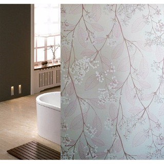 Decal dán kính lá hồng có keo sẵn - Khổ rộng 45cm