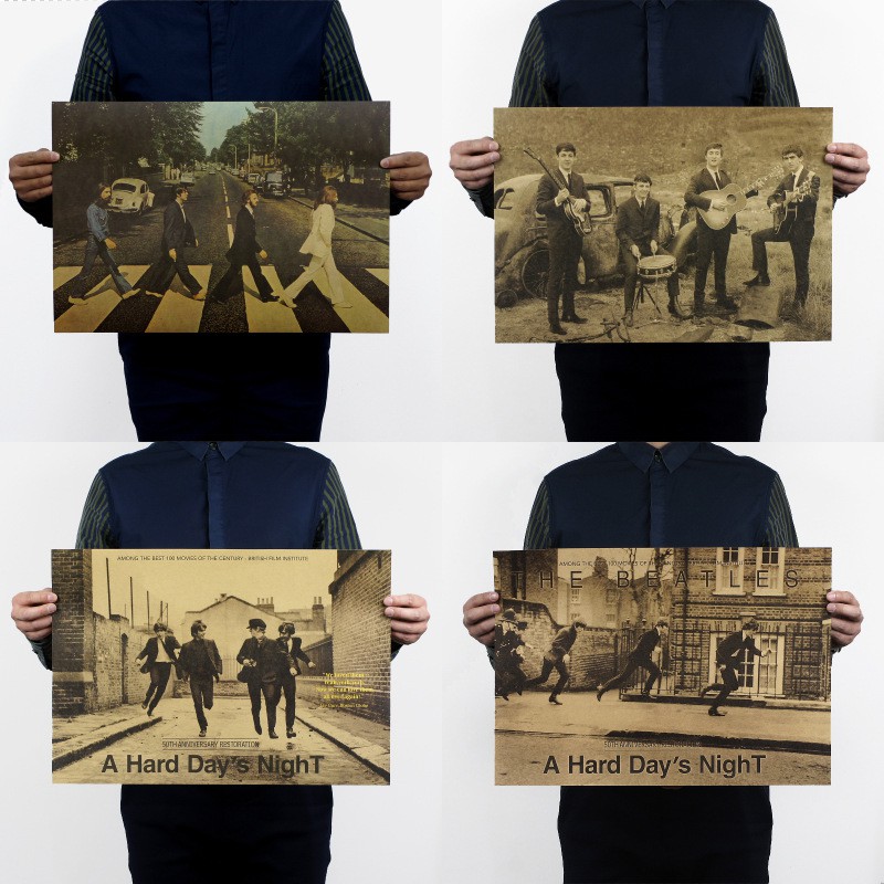 Poster Ban Nhạc The Beatles Phong Cách Vintage