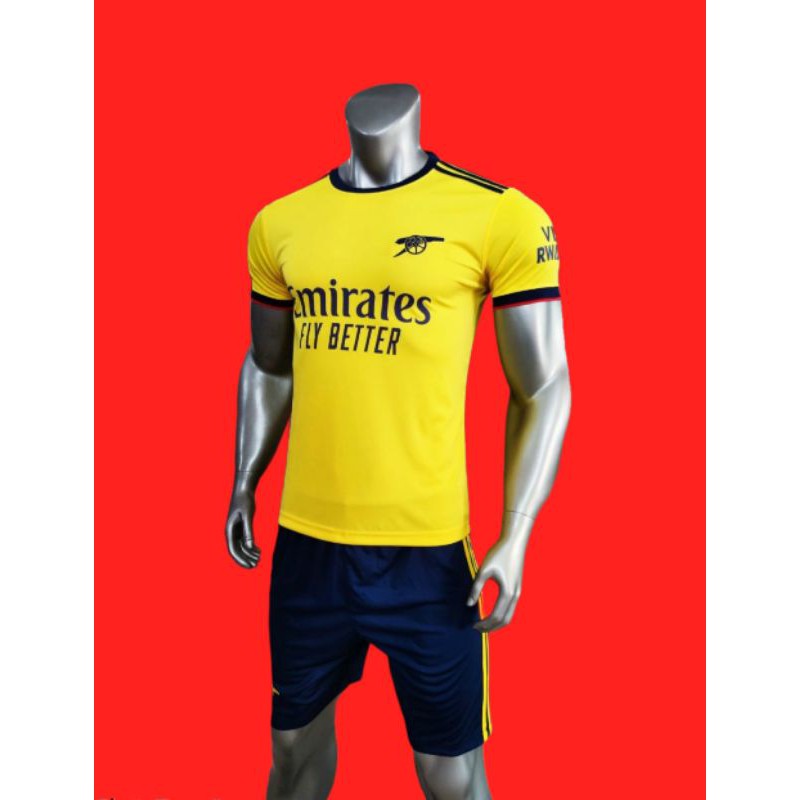 Bộ quần áo bóng đá Arsenal vàng 2021