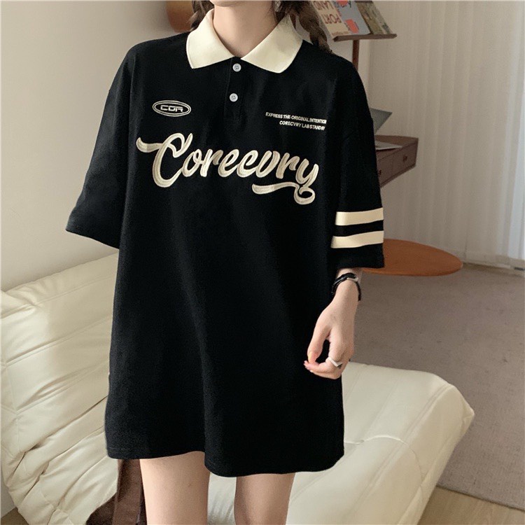 Áo thun Polo COREE tay lỡ form rộng 1hit unisex