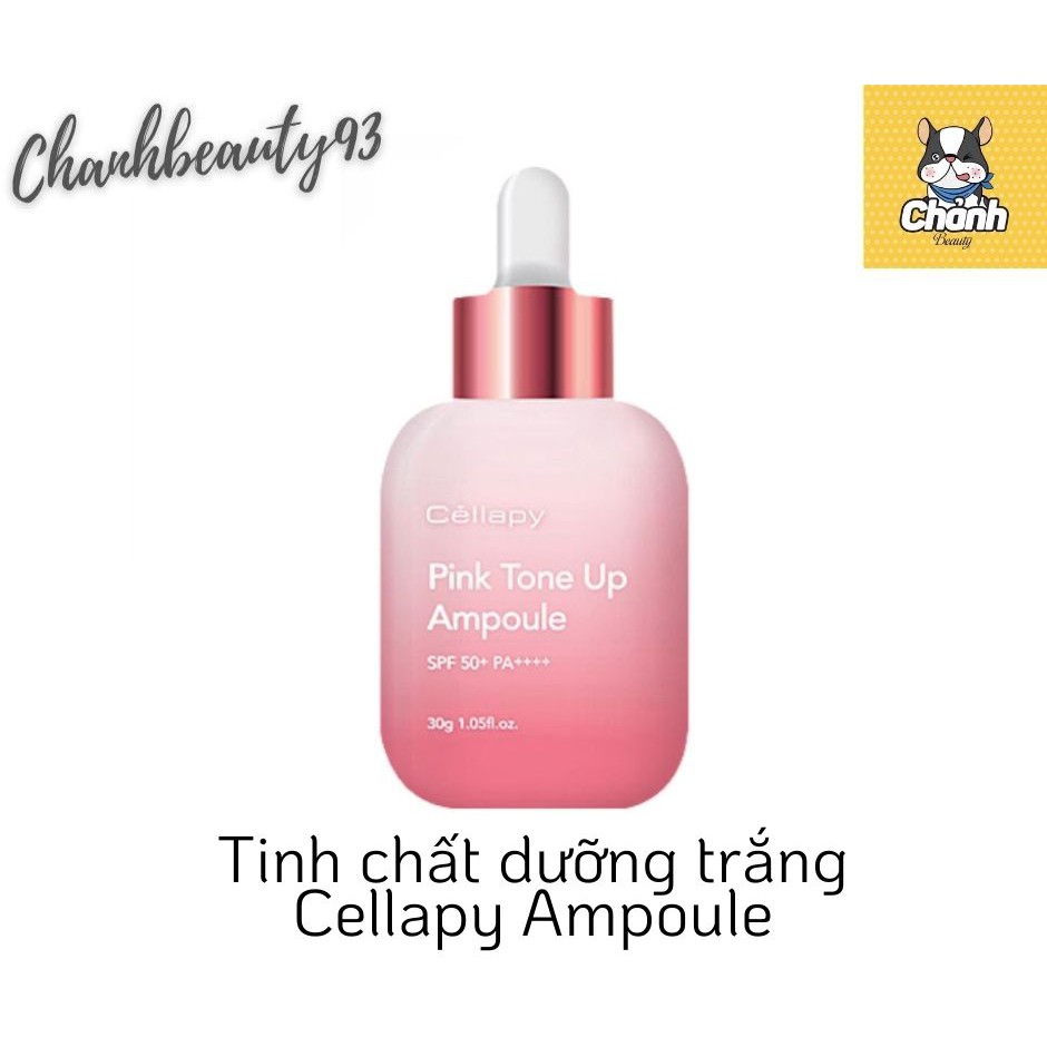 [Mã SKAMSALEP6 giảm 10% tối đa 100K đơn 150K] TINH CHẤT DƯỠNG TRẮNG CĂNG BÓNG NÂNG TONE DA CELLAPY PINK TONE UP AMPOULE