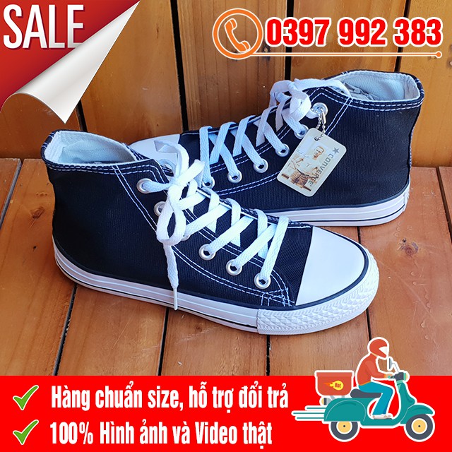 Giày Thể Thao CV Classic Đen Trắng Cổ Cao