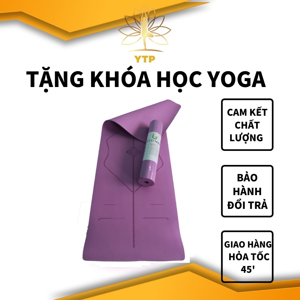 Thảm Tập Yoga S3ECO6MMDT ECO MAT [TẶNG KÈM DÂY &amp; TÚI CAO CẤP] Thảm Chất Liệu TPE Cao Su Định Tuyến Màu Sắc Trend 2020