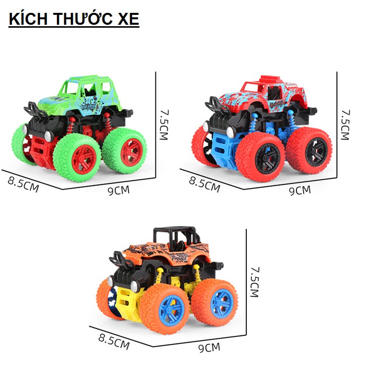 Đồ chơi trẻ em xe ô tô monster truck đẩy trớn xoay 360 độ bằng nhựa an toàn cho trẻ em(xe màu ngẫu nhiên)