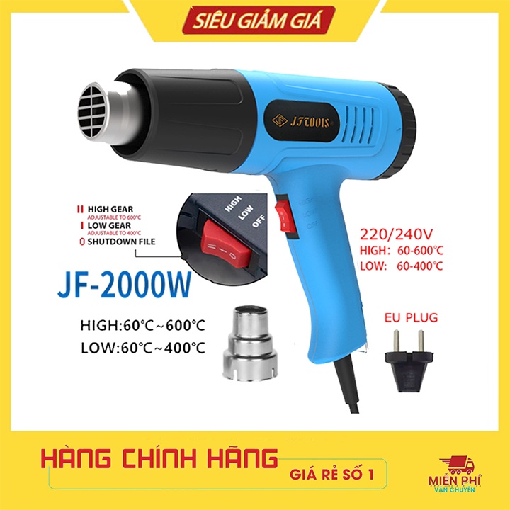 Sóng khò nhiệt màng co, máy thổi hơi nóng đóng quà tặng, dán decal