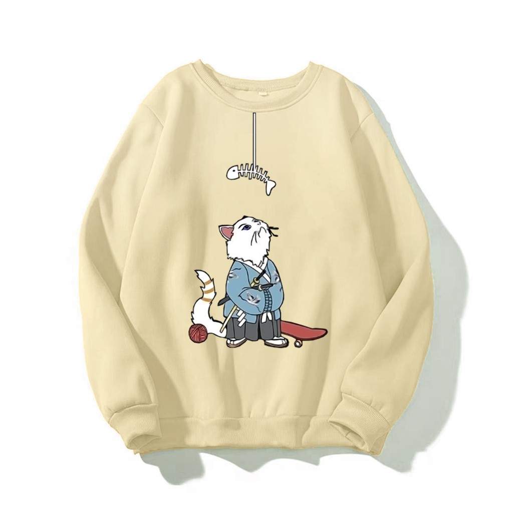 ÁO SWEATER NAM NỮ IN THẦN MÈO