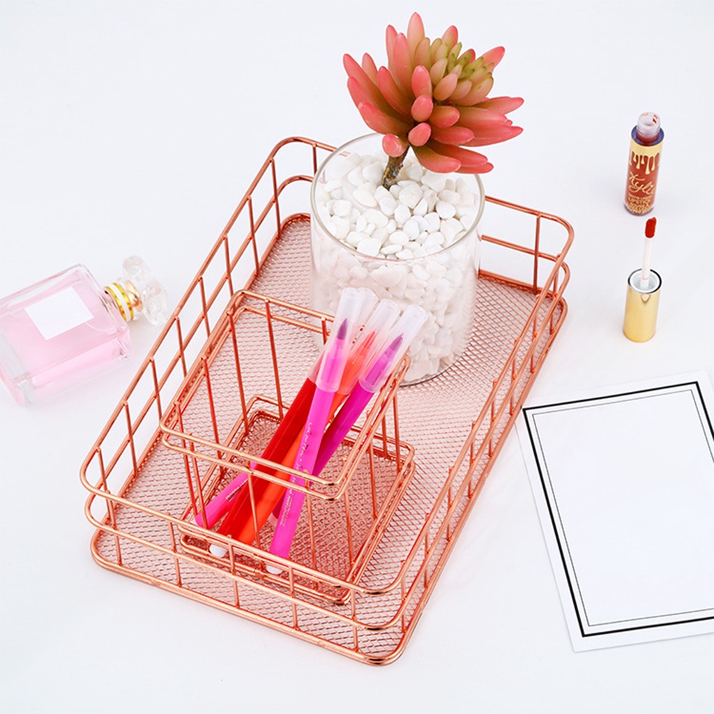 Giá Đỡ Để Bàn Bằng Sắt Màu Vàng Hồng Siêu Bền Tiện Dụng Cho Gia Đình / Văn Phòng