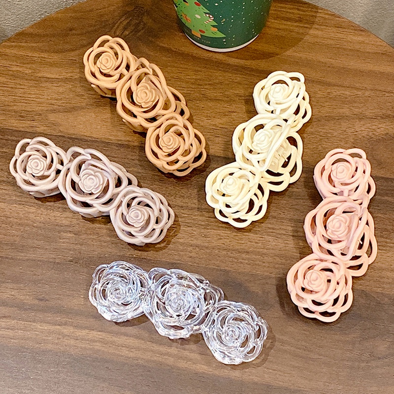 Kẹp Tóc Acrylic Hình Hoa Hồng Thời Trang Cổ Điển Hàn Quốc