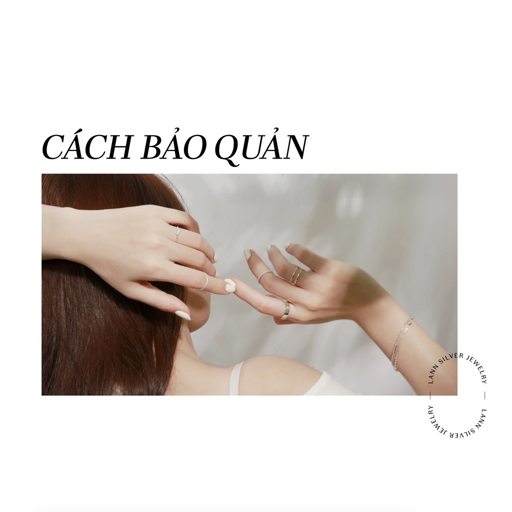 Nhẫn thân trơn mặt đá tim xếp đá BẠC S925 LANN R310