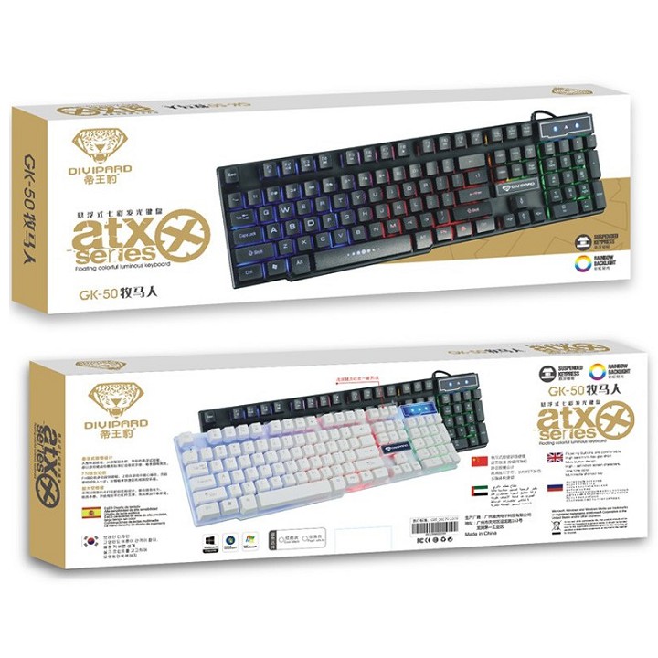 Bàn phím game thủ giả cơ Divipard GK-50 LED Rainbow