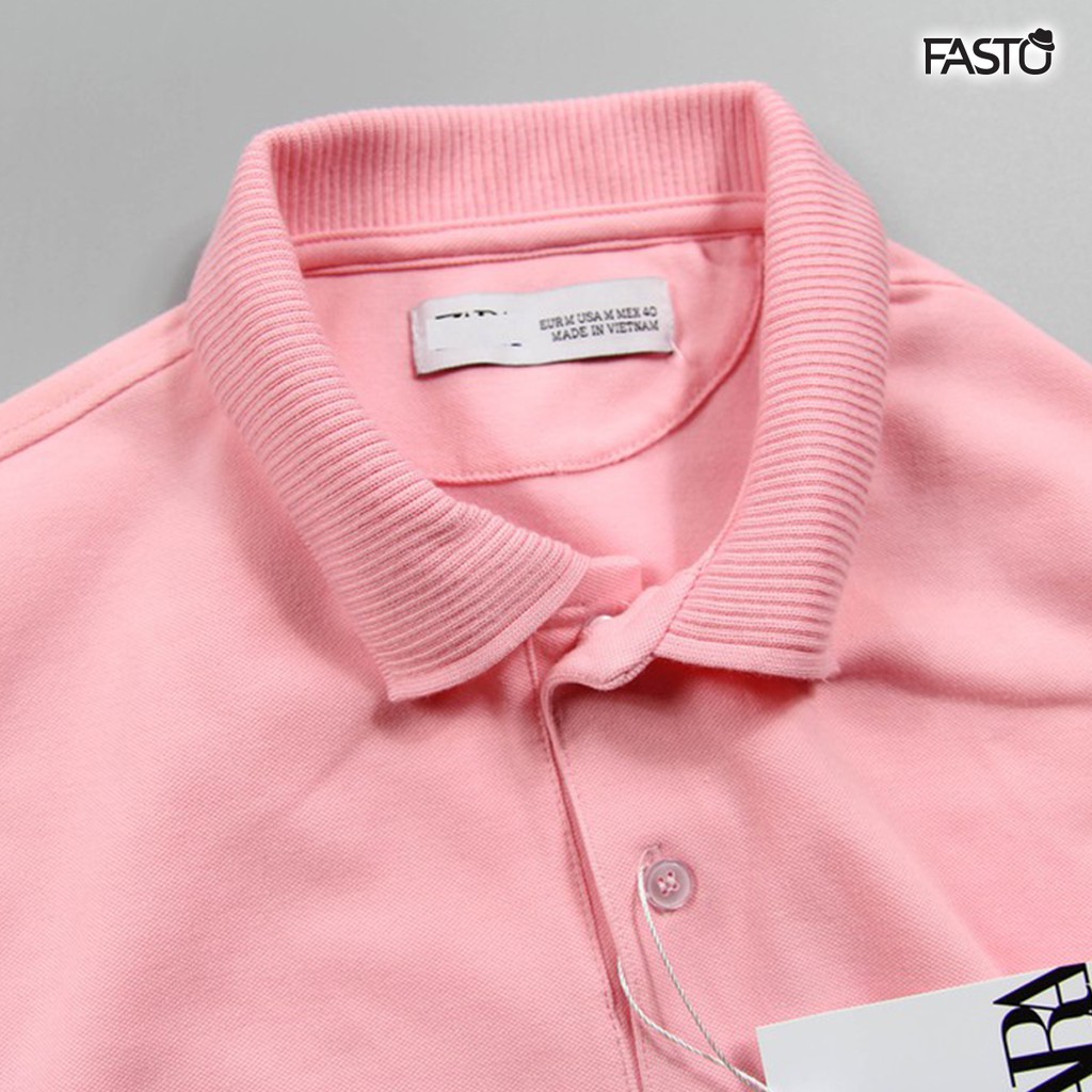 Áo thun nam polo Hồng cổ gân cao cấp - Thời trang nam FASTO