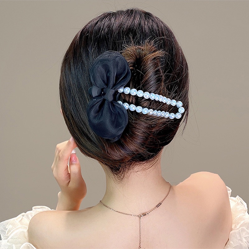 Kẹp tóc mẫu mới 2022 kẹp nơ sau đầu bản to hỗ trợ búi tóc tạo kiểu phong cách Hàn Quốc