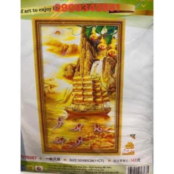 Tranh thêu Chữ thập Thuận buồm xuôi gió    Dream valley mẫu mới  DV6367 (80x50 cm)chưa thêu | BigBuy360 - bigbuy360.vn