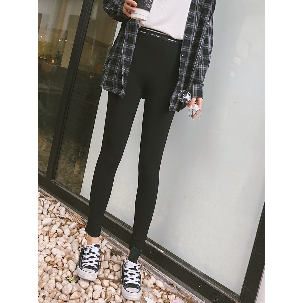 Quần Legging đen trơn thon chân EAL