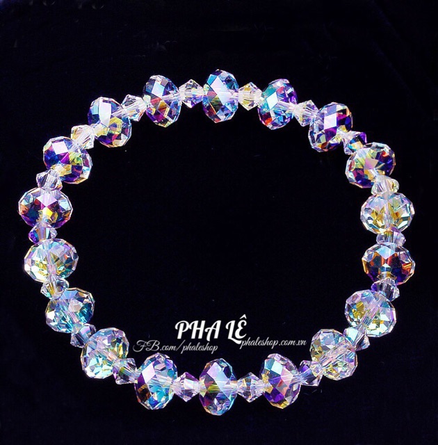 Vòng Tay Pha Lê Tròn Dẹp Trắng S08-S04 Được Thiết Kế Từ Pha Lê Swarovski